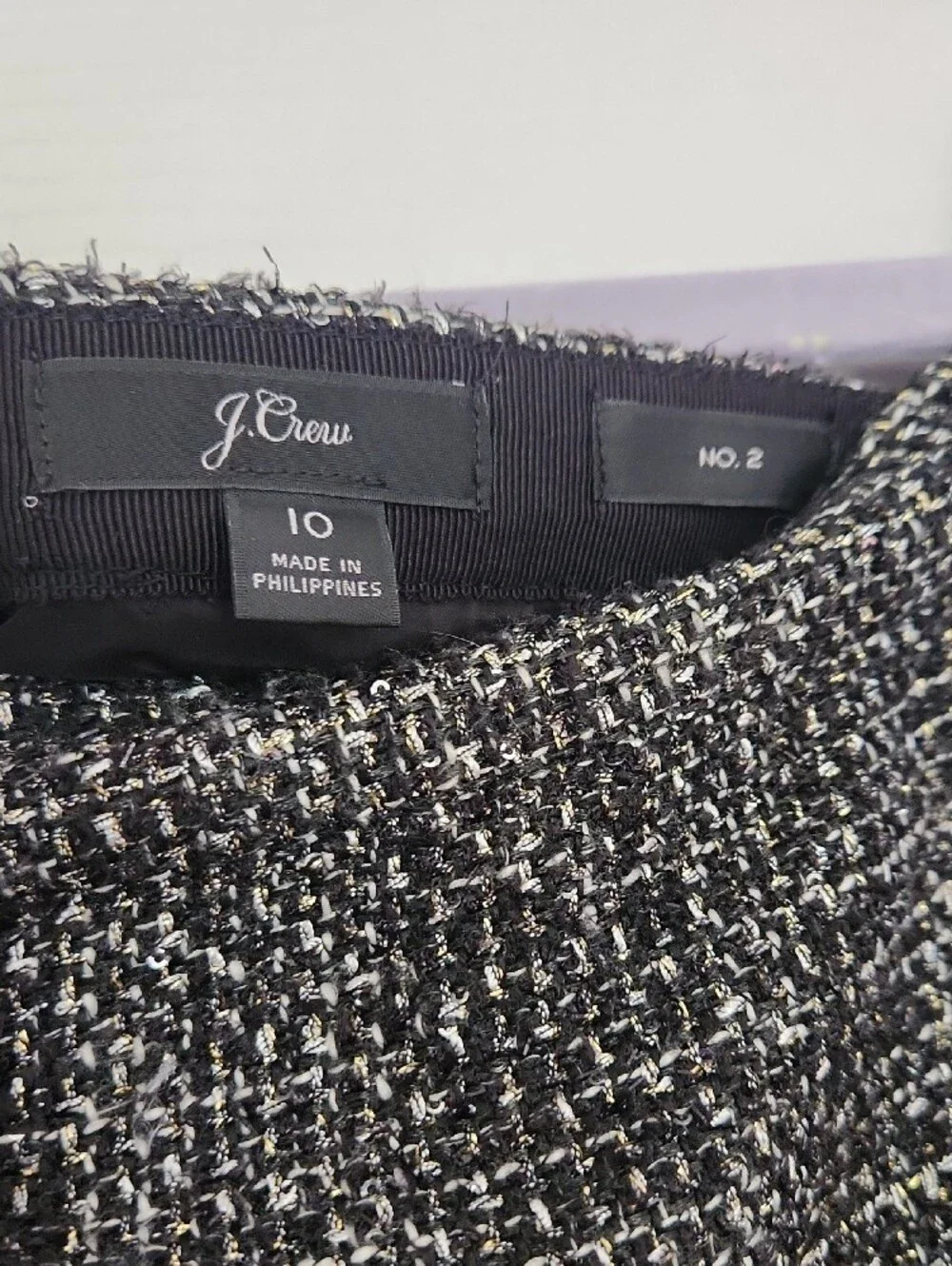 J. Crew Black & White Tweed No. 2 Pencil Skirt - Work, Job, Office, Interview